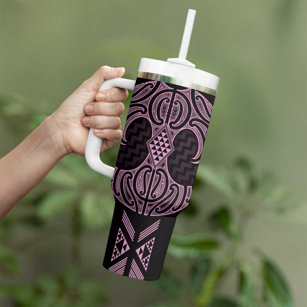 Mawhero Maori Ta Moko Poutama Art Tumbler With Handle LT9 - Polynesian Pride