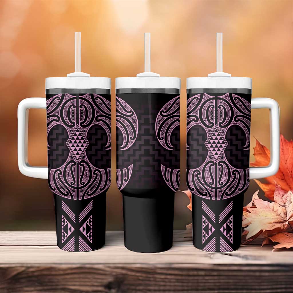 Mawhero Maori Ta Moko Poutama Art Tumbler With Handle LT9 - Polynesian Pride