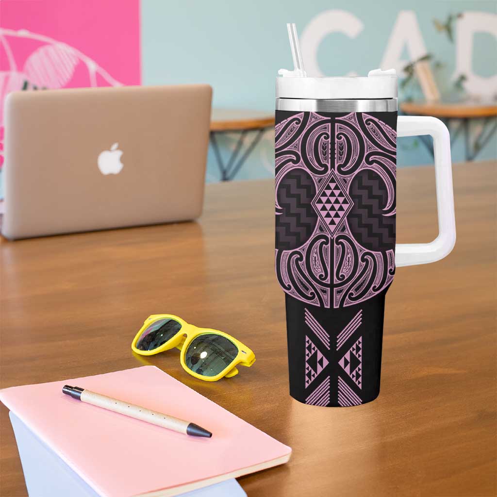 Mawhero Maori Ta Moko Poutama Art Tumbler With Handle LT9 - Polynesian Pride