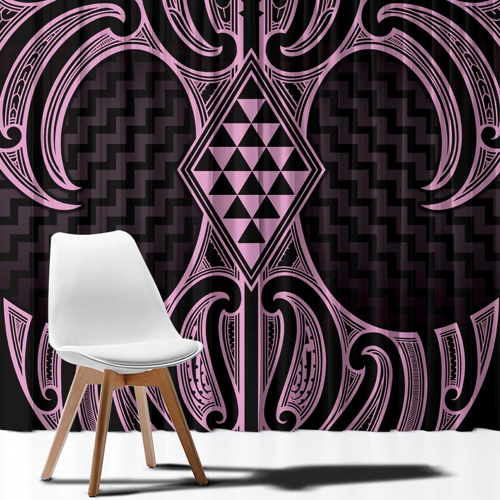 Mawhero Maori Ta Moko Poutama Art Window Curtain LT9 - Polynesian Pride