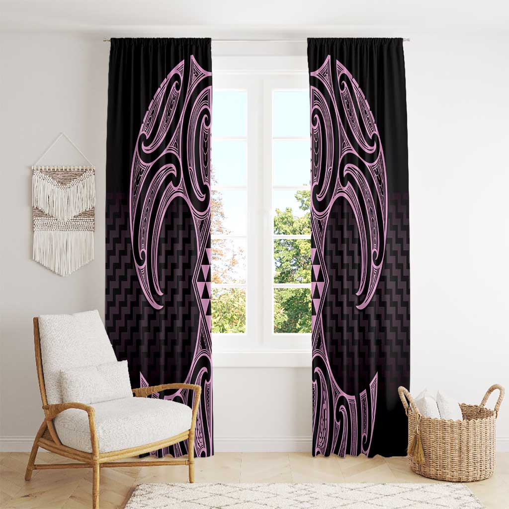 Mawhero Maori Ta Moko Poutama Art Window Curtain LT9 - Polynesian Pride