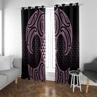 Mawhero Maori Ta Moko Poutama Art Window Curtain LT9 With Grommets Pink - Polynesian Pride