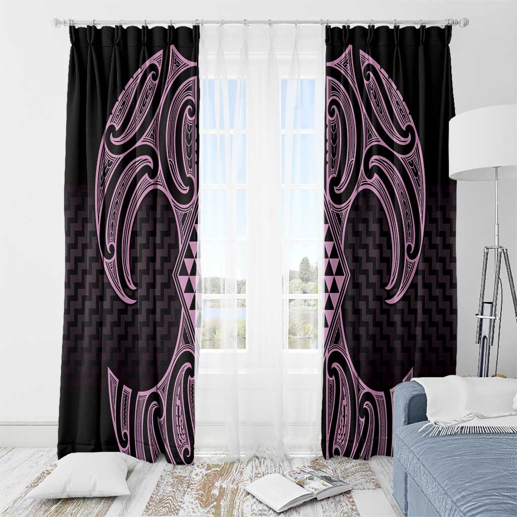 Mawhero Maori Ta Moko Poutama Art Window Curtain LT9 - Polynesian Pride