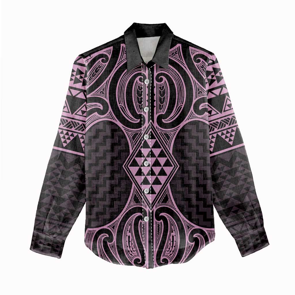 Mawhero Maori Ta Moko Poutama Art Women Casual Shirt
