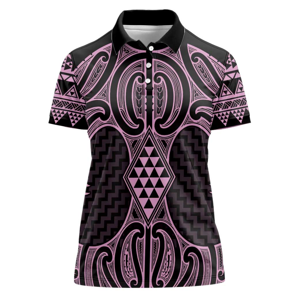 Mawhero Maori Ta Moko Poutama Art Women Polo Shirt