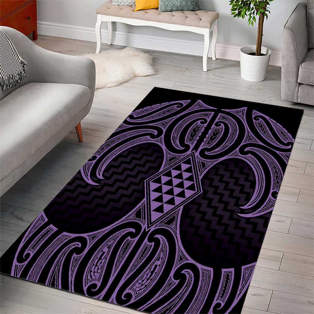 Waiporoporo Maori Ta Moko Poutama Art Area Rug LT9 - Polynesian Pride