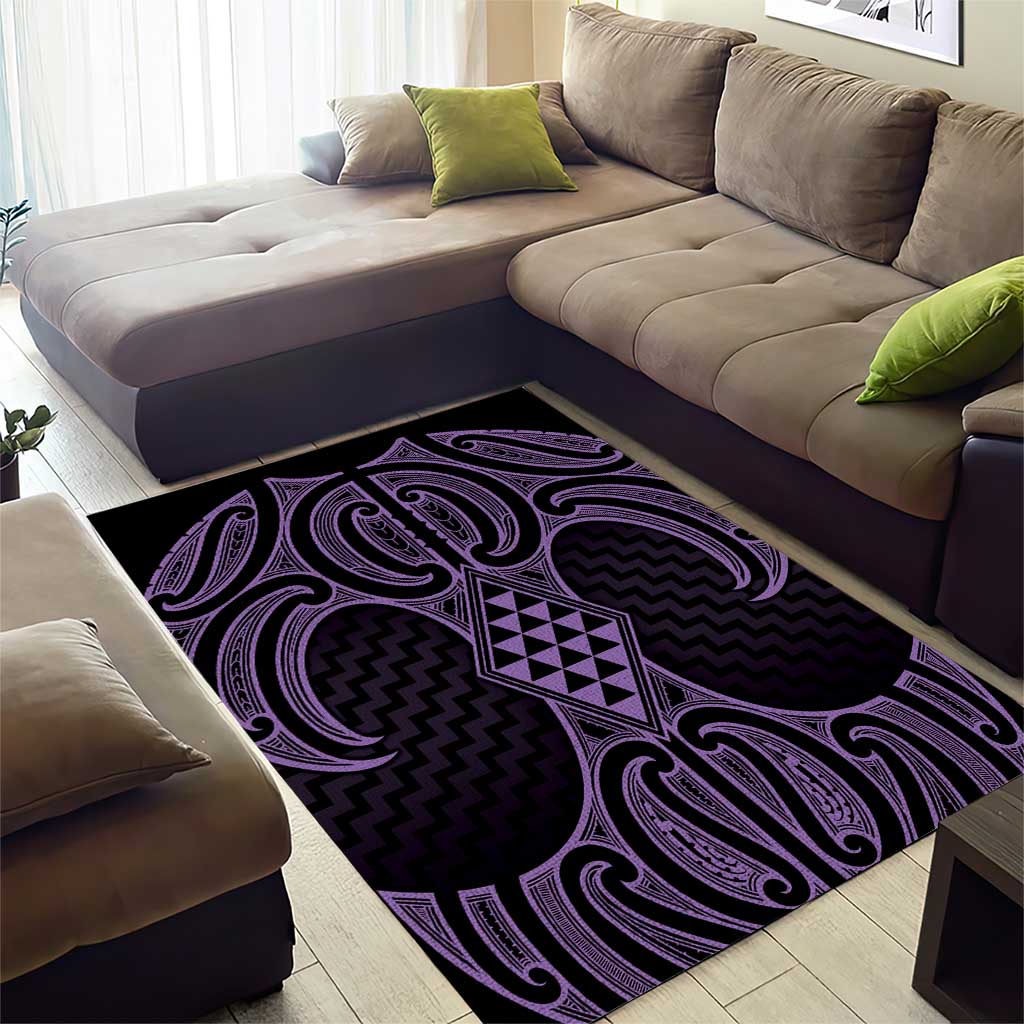 Waiporoporo Maori Ta Moko Poutama Art Area Rug LT9 - Polynesian Pride