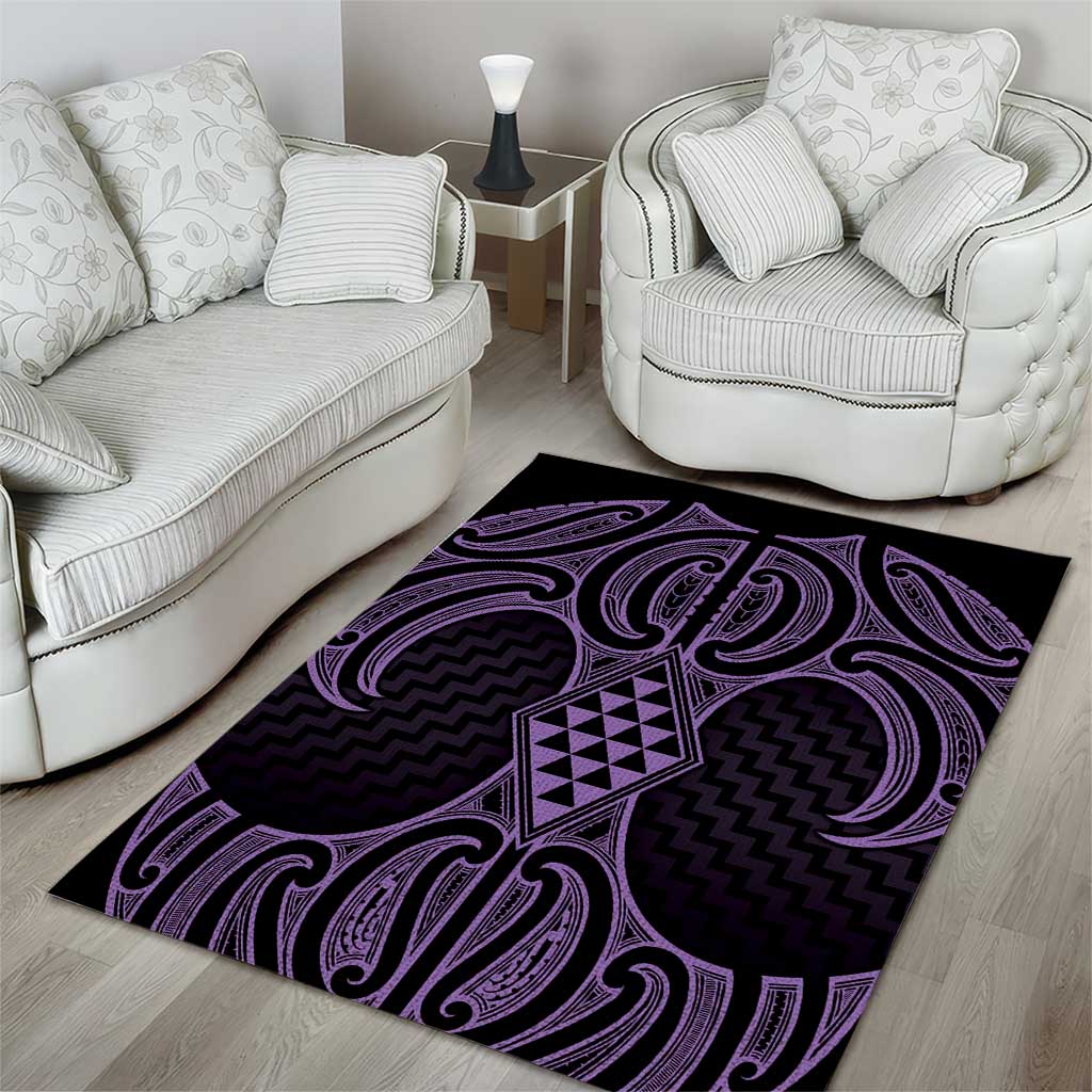 Waiporoporo Maori Ta Moko Poutama Art Area Rug LT9 - Polynesian Pride