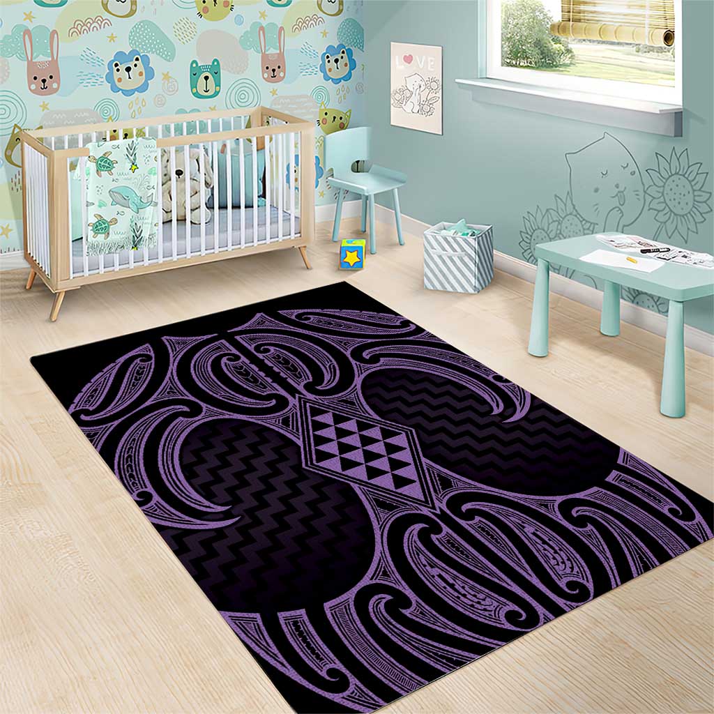 Waiporoporo Maori Ta Moko Poutama Art Area Rug LT9 - Polynesian Pride