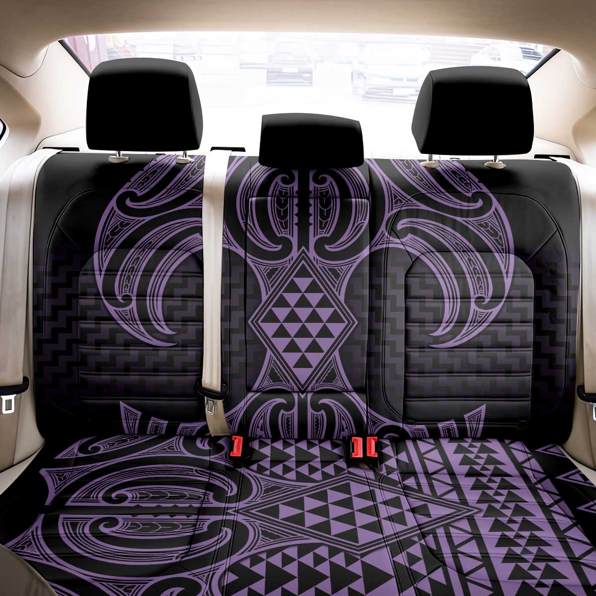 Waiporoporo Maori Ta Moko Poutama Art Back Car Seat Cover