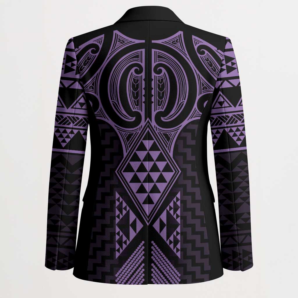Waiporoporo Maori Ta Moko Poutama Art Blazer LT9 - Polynesian Pride