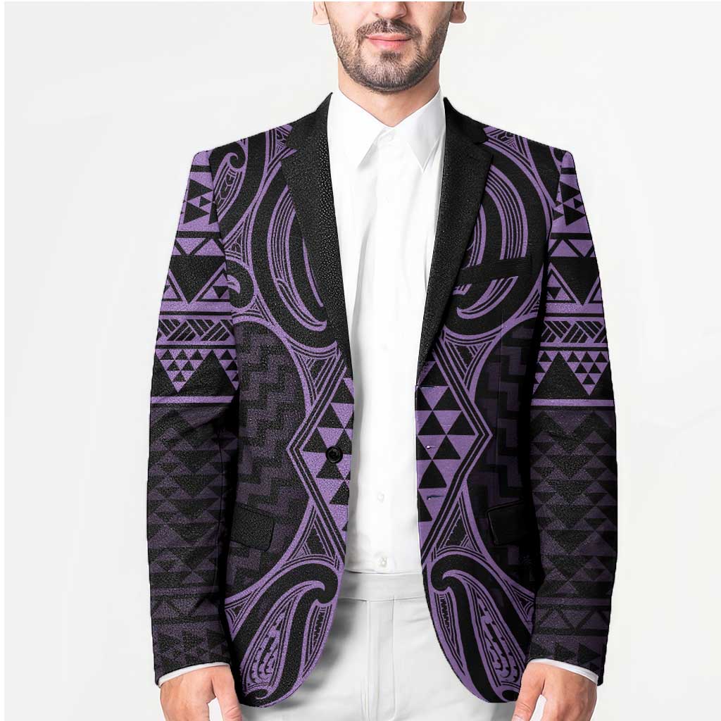 Waiporoporo Maori Ta Moko Poutama Art Blazer LT9 - Polynesian Pride