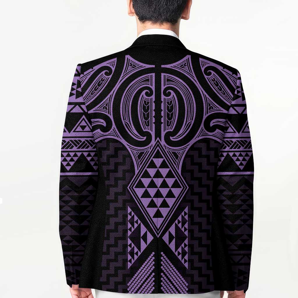 Waiporoporo Maori Ta Moko Poutama Art Blazer LT9 - Polynesian Pride