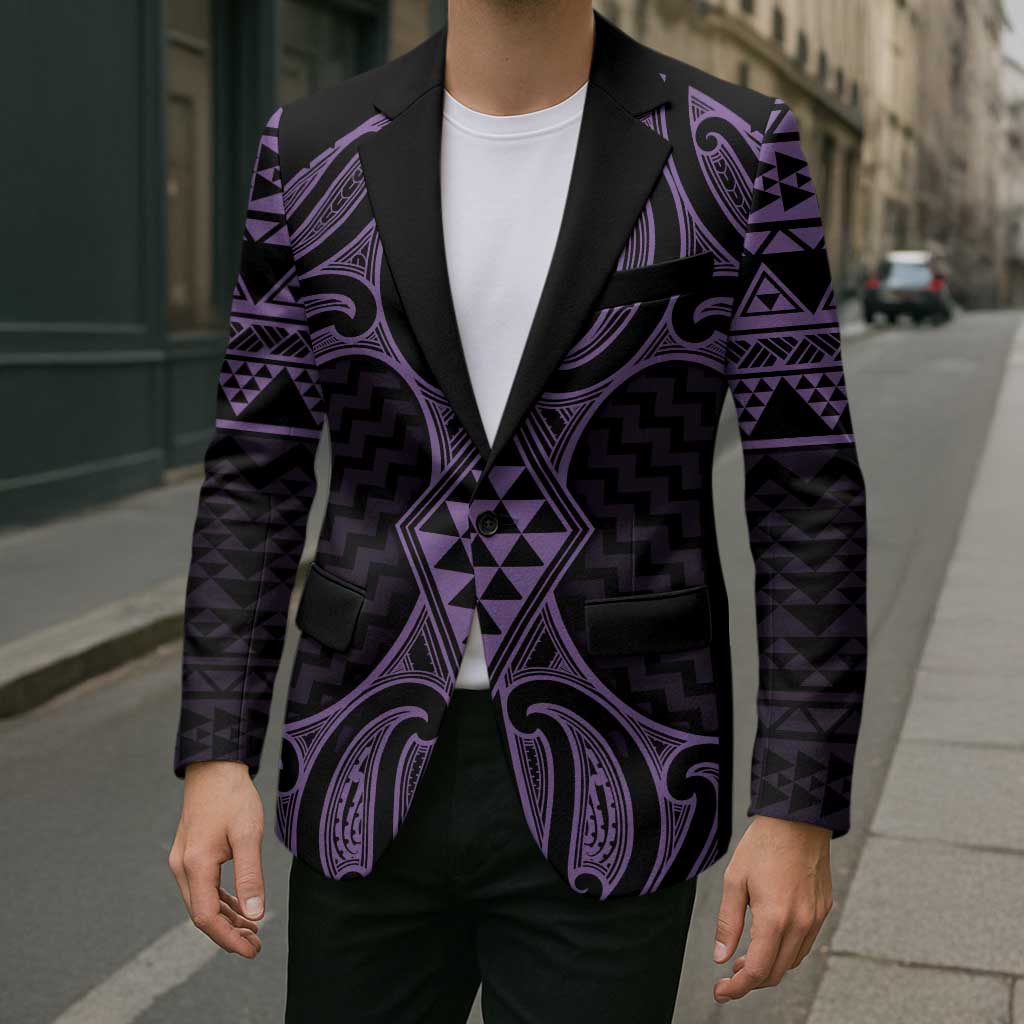 Waiporoporo Maori Ta Moko Poutama Art Blazer LT9 - Polynesian Pride