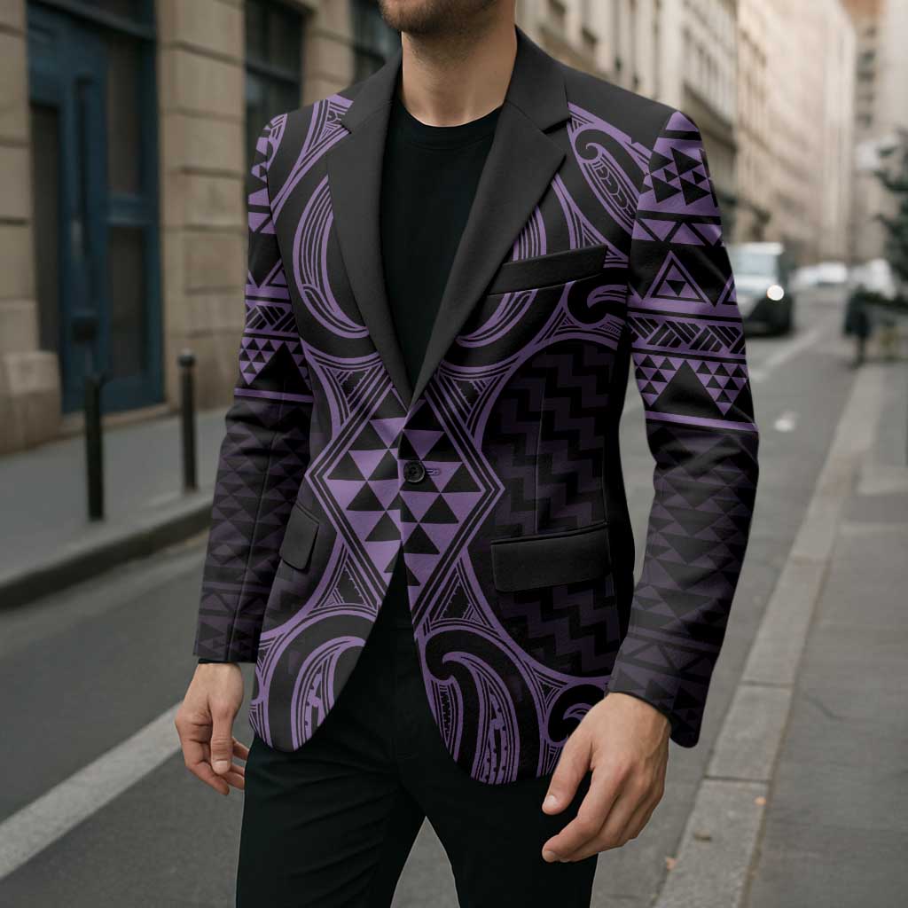 Waiporoporo Maori Ta Moko Poutama Art Blazer LT9 - Polynesian Pride