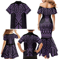 Waiporoporo Maori Ta Moko Poutama Art Family Matching Mermaid Dress and Hawaiian Shirt LT9 - Polynesian Pride