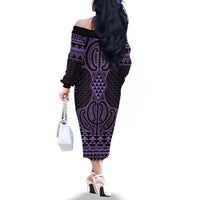 Waiporoporo Maori Ta Moko Poutama Art Family Matching Off The Shoulder Long Sleeve Dress and Hawaiian Shirt