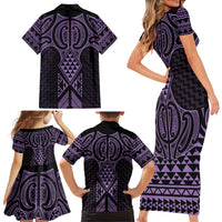 Waiporoporo Maori Ta Moko Poutama Art Family Matching Short Sleeve Bodycon Dress and Hawaiian Shirt LT9 - Polynesian Pride