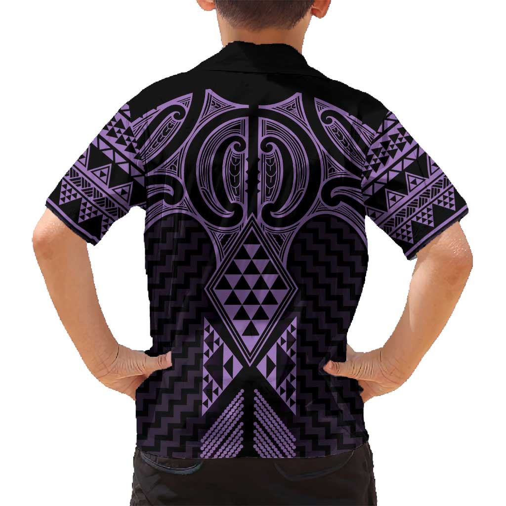 Waiporoporo Maori Ta Moko Poutama Art Family Matching Tank Maxi Dress and Hawaiian Shirt LT9 - Polynesian Pride