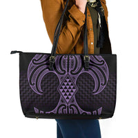 Waiporoporo Maori Ta Moko Poutama Art Leather Tote Bag LT9 - Polynesian Pride