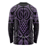 Waiporoporo Maori Ta Moko Poutama Art Long Sleeve Shirt LT9 - Polynesian Pride