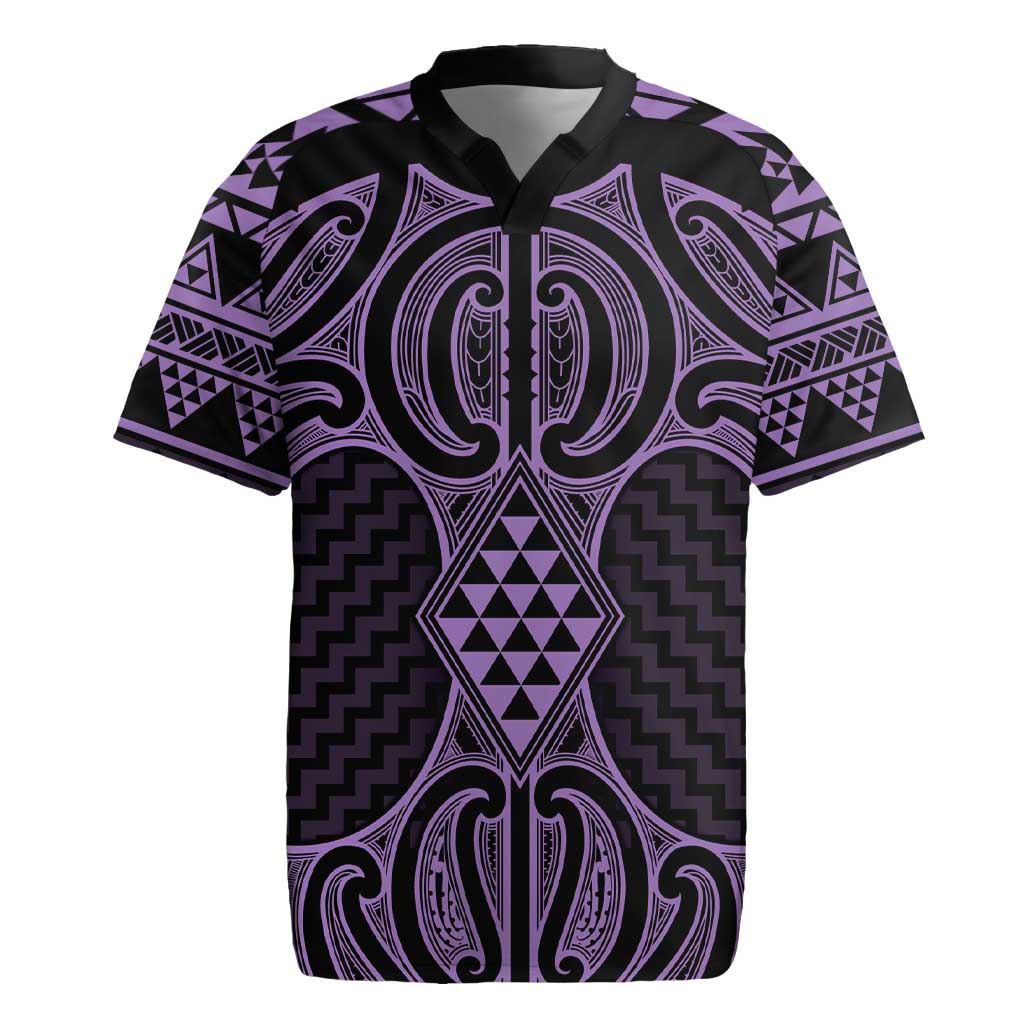Waiporoporo Maori Ta Moko Poutama Art Rugby Jersey