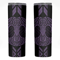 Waiporoporo Maori Ta Moko Poutama Art Skinny Tumbler LT9 Purple - Polynesian Pride