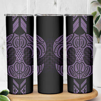 Waiporoporo Maori Ta Moko Poutama Art Skinny Tumbler LT9 - Polynesian Pride