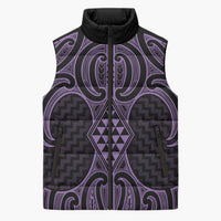Waiporoporo Maori Ta Moko Poutama Art Sleeveless Puffer Jacket - Polynesian Pride