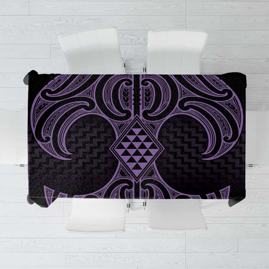 Waiporoporo Maori Ta Moko Poutama Art Tablecloth LT9 Purple - Polynesian Pride