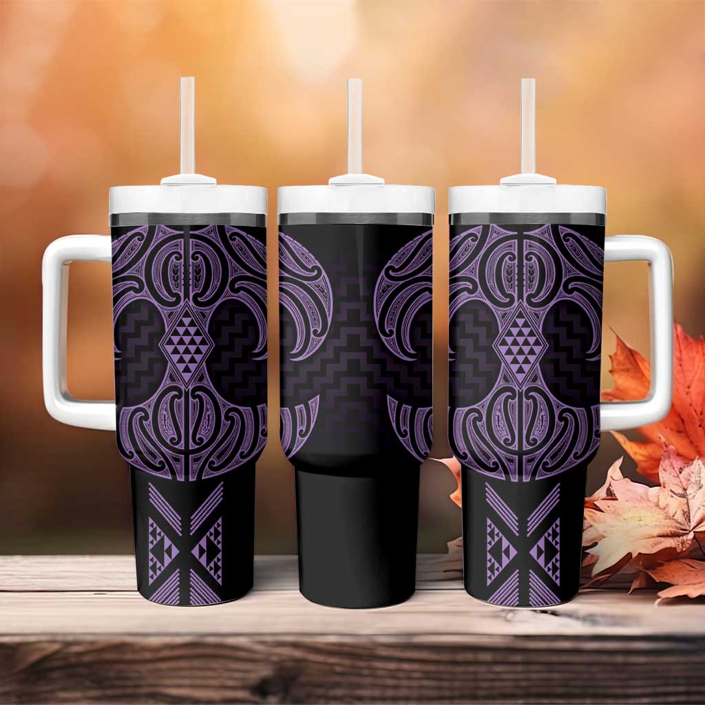 Waiporoporo Maori Ta Moko Poutama Art Tumbler With Handle LT9 - Polynesian Pride