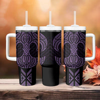 Waiporoporo Maori Ta Moko Poutama Art Tumbler With Handle LT9 - Polynesian Pride