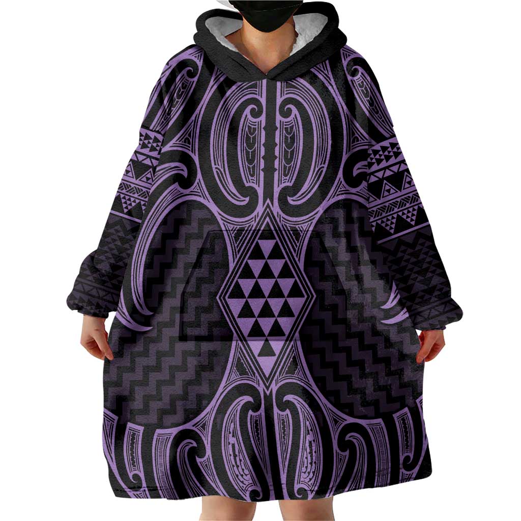 Waiporoporo Maori Ta Moko Poutama Art Wearable Blanket Hoodie