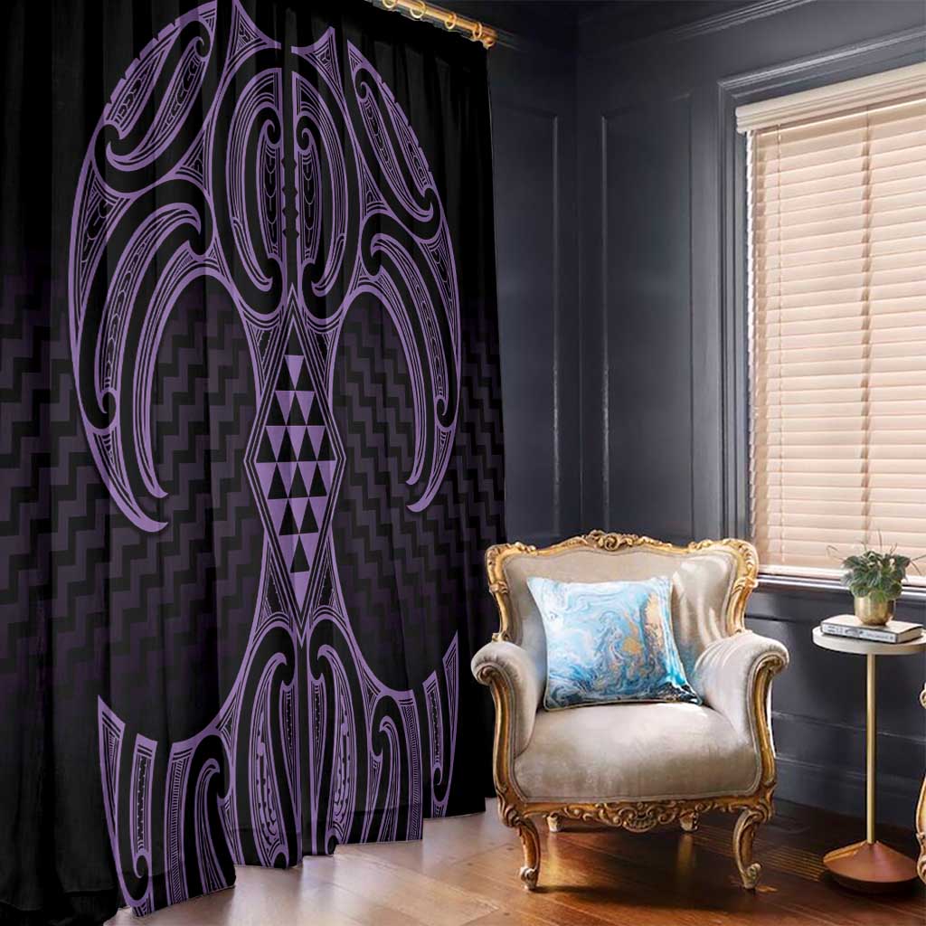 Waiporoporo Maori Ta Moko Poutama Art Window Curtain LT9 - Polynesian Pride
