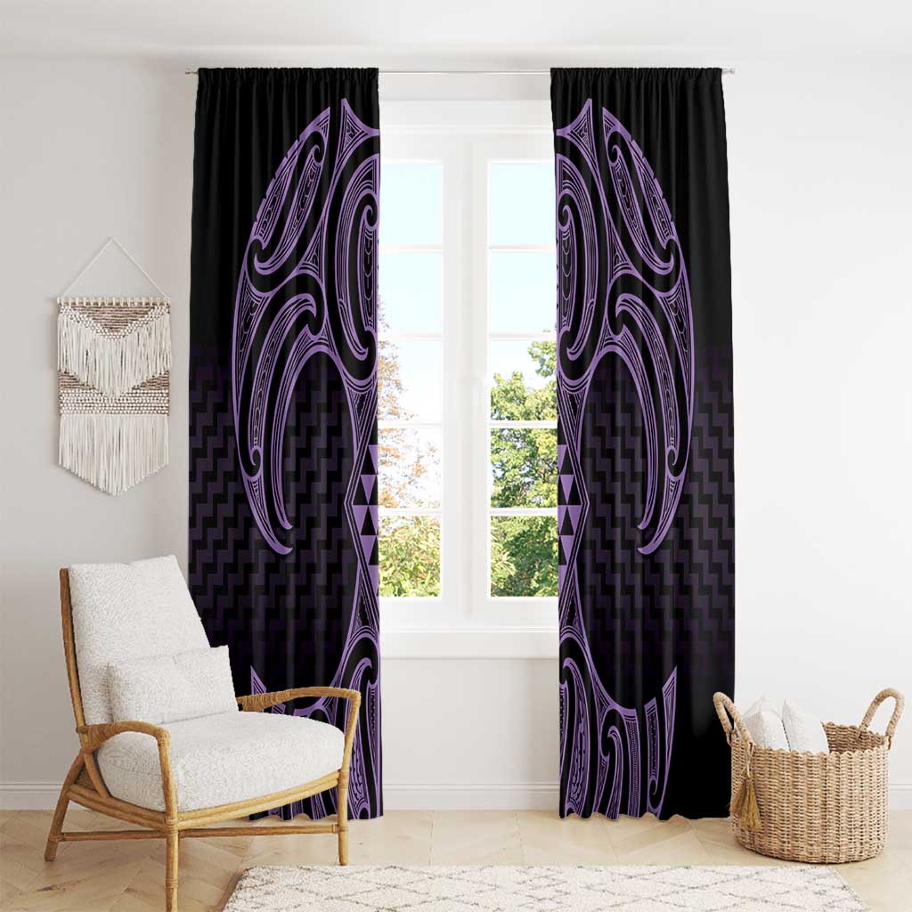 Waiporoporo Maori Ta Moko Poutama Art Window Curtain LT9 - Polynesian Pride