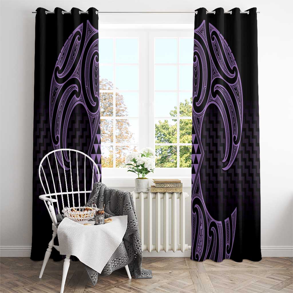 Waiporoporo Maori Ta Moko Poutama Art Window Curtain LT9 - Polynesian Pride