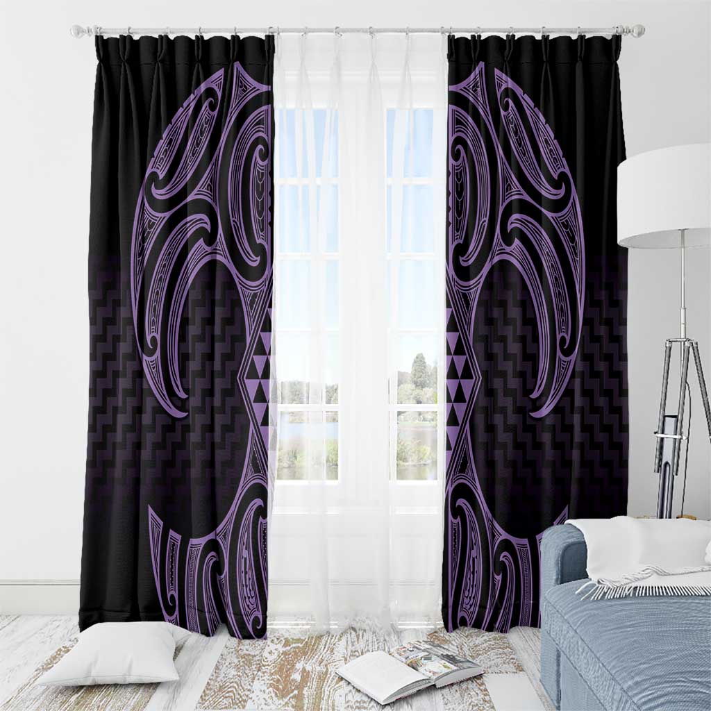 Waiporoporo Maori Ta Moko Poutama Art Window Curtain LT9 - Polynesian Pride