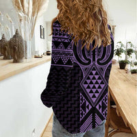 Waiporoporo Maori Ta Moko Poutama Art Women Casual Shirt