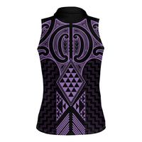 Waiporoporo Maori Ta Moko Poutama Art Women Sleeveless Polo Shirt