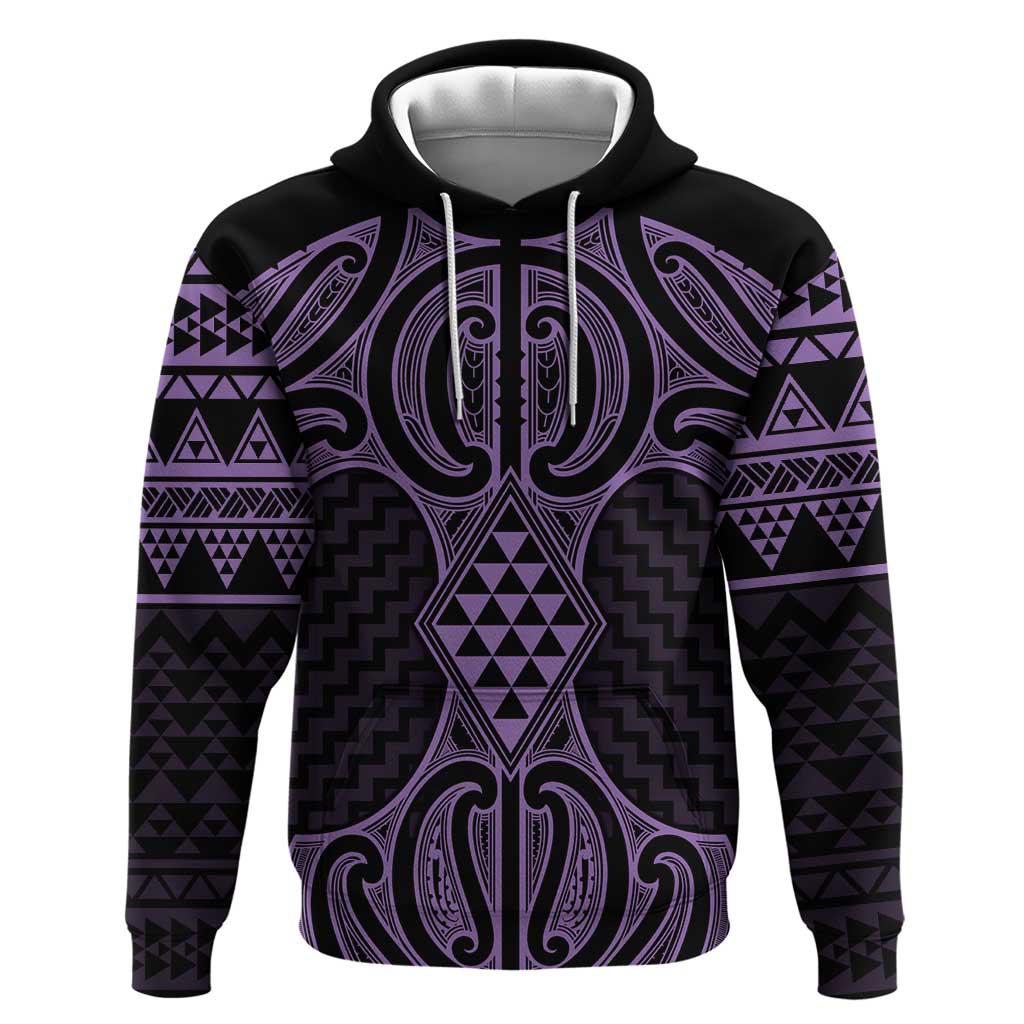 Waiporoporo Maori Ta Moko Poutama Art Zip Hoodie