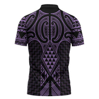 Waiporoporo Maori Ta Moko Poutama Art Zipper Polo Shirt - Polynesian Pride