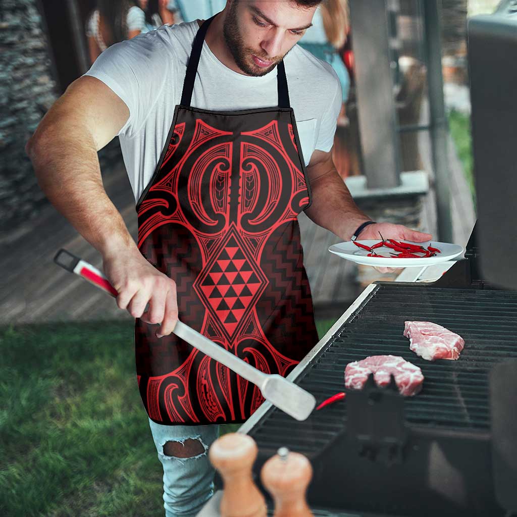 Whero Maori Ta Moko Poutama Art Apron - Polynesian Pride