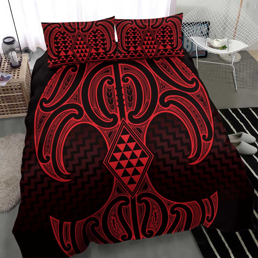 Whero Maori Ta Moko Poutama Art Bedding Set