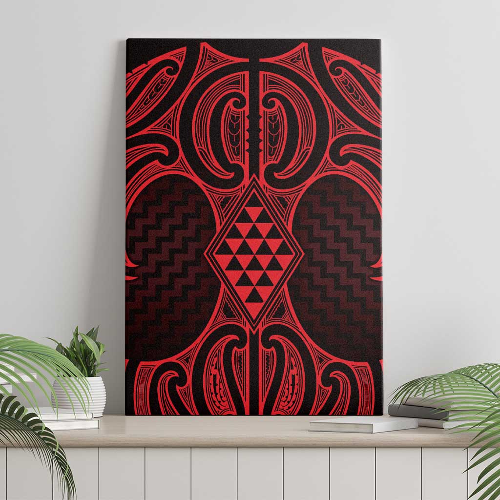 Whero Maori Ta Moko Poutama Art Canvas Wall Art