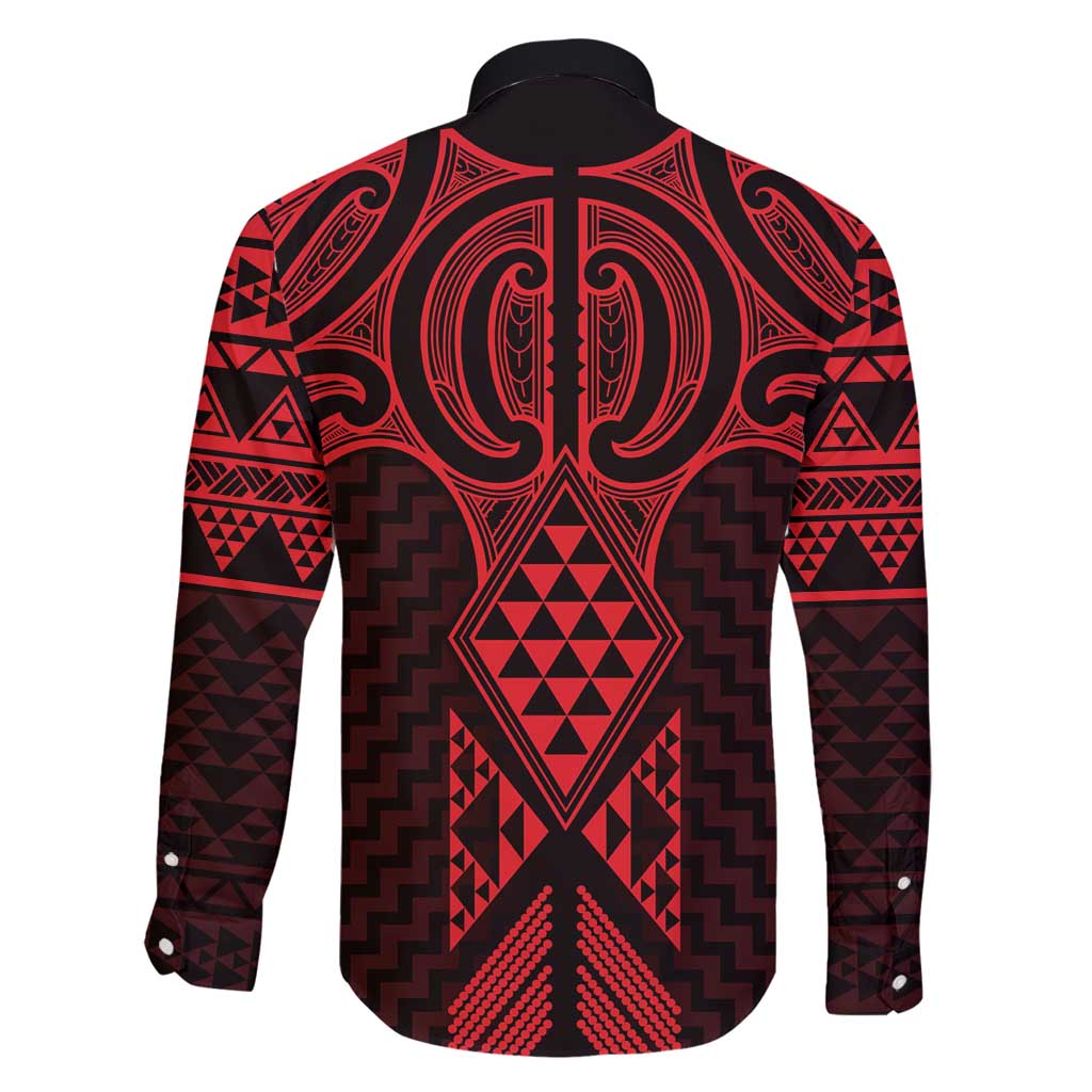 Whero Maori Ta Moko Poutama Art Family Matching Long Sleeve Bodycon Dress and Hawaiian Shirt LT9 - Polynesian Pride