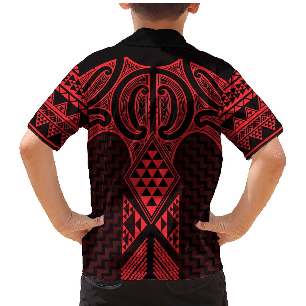Whero Maori Ta Moko Poutama Art Family Matching Mermaid Dress and Hawaiian Shirt LT9 - Polynesian Pride