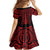 Whero Maori Ta Moko Poutama Art Family Matching Off The Shoulder Long Sleeve Dress and Hawaiian Shirt