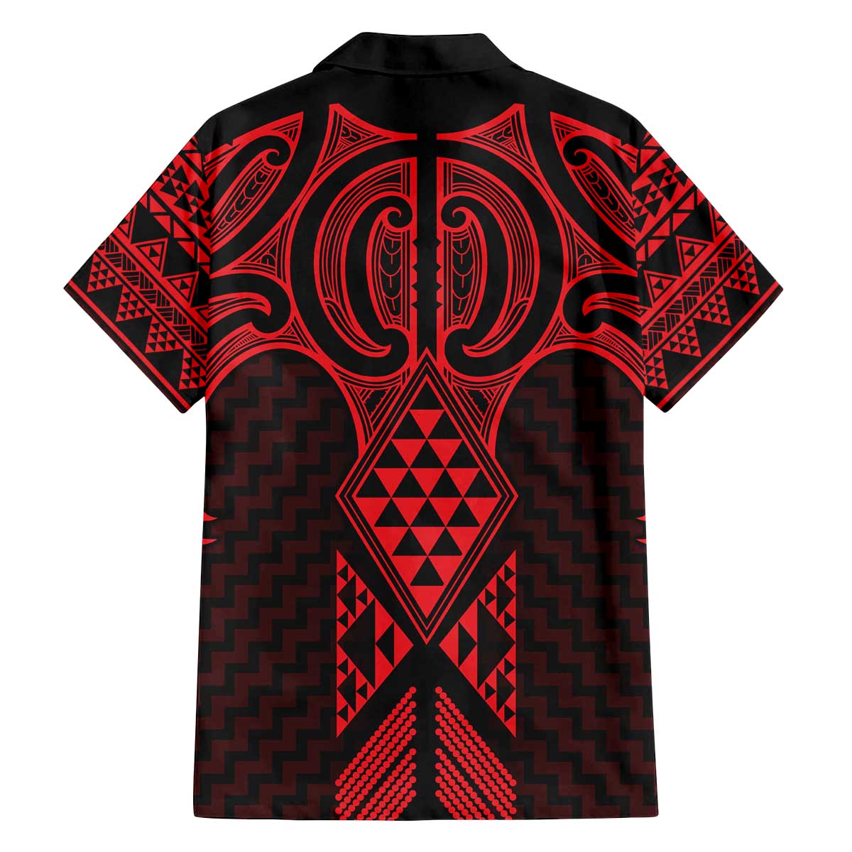 Whero Maori Ta Moko Poutama Art Family Matching Off The Shoulder Long Sleeve Dress and Hawaiian Shirt