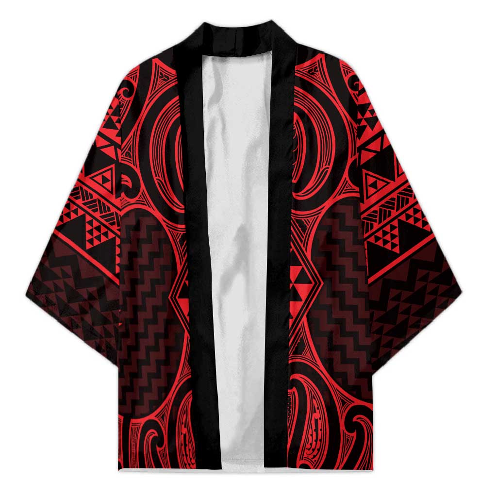 Whero Maori Ta Moko Poutama Art Kimono - Polynesian Pride