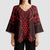 Whero Maori Ta Moko Poutama Art Kimono Sleeve Blouse - Polynesian Pride